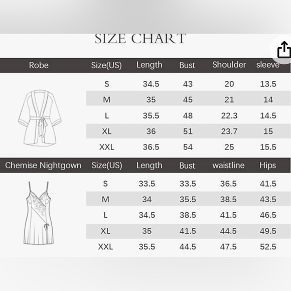 Escalier Satin Pajamas Sets 2Pcs Floral Silky Pj Robe with Chemise Nightgown - Picture 5 of 6